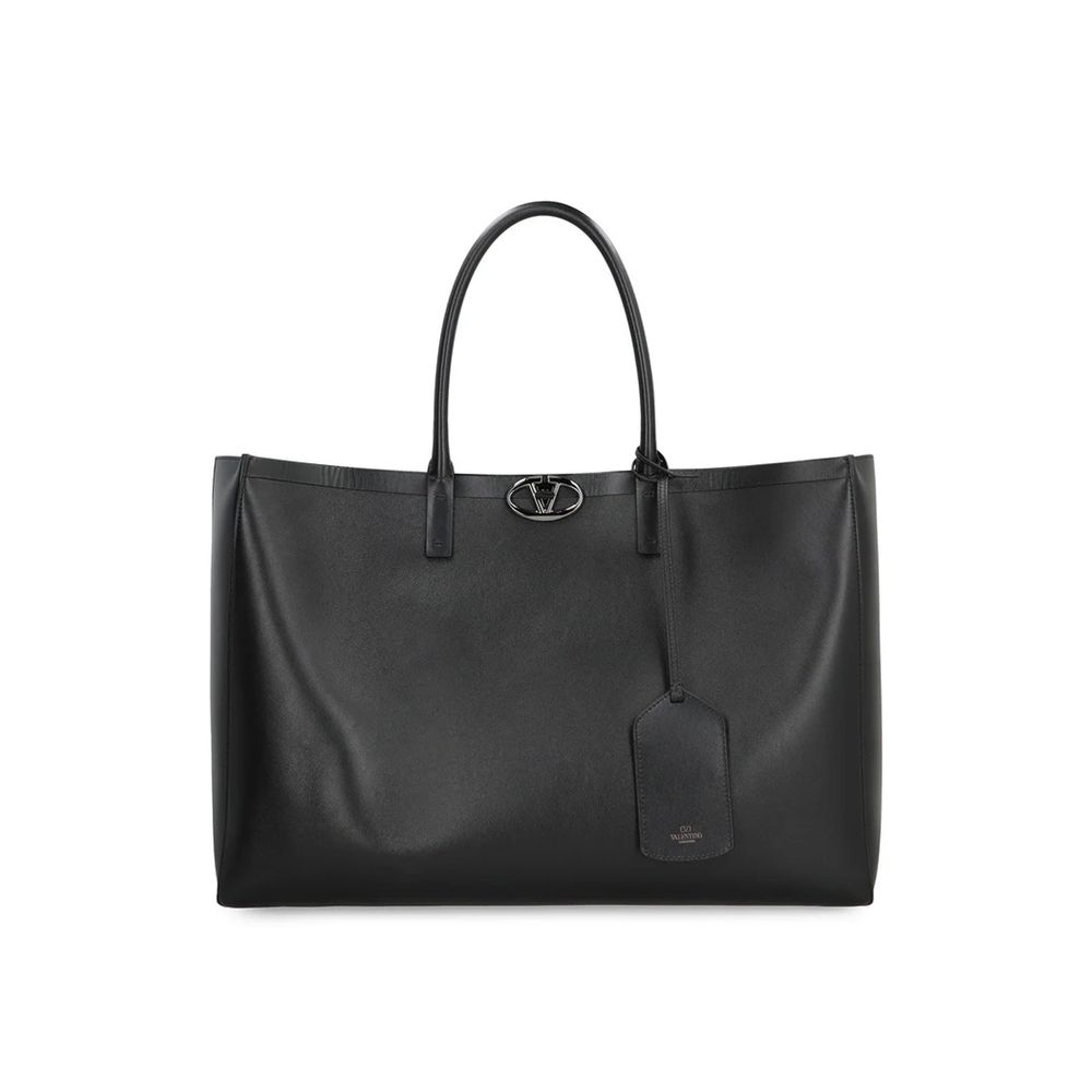 Valentino Garavani Black Calfskin Tote Bag