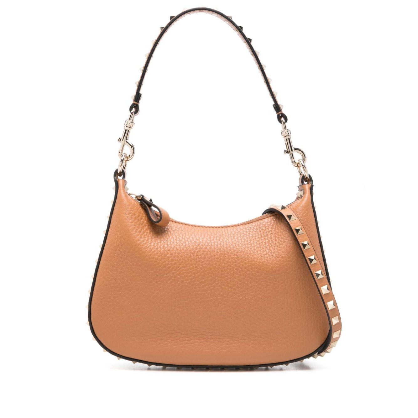 Valentino Garavani Rockstud Hobo In Pomegranate Calfskin