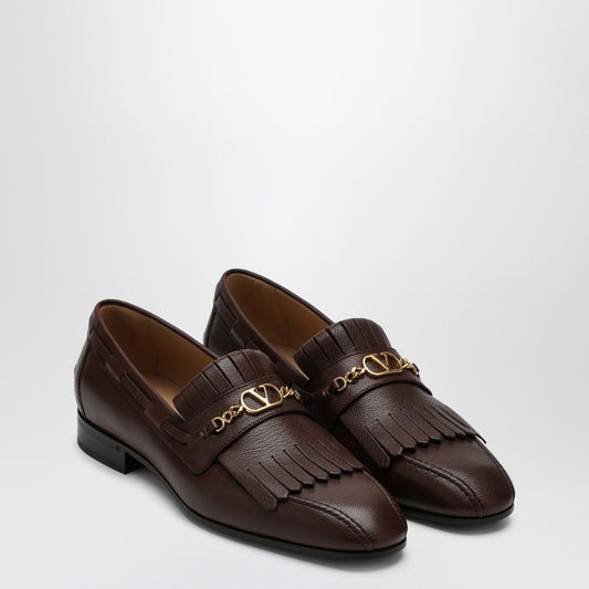 Valentino Garavani Moccasin Vlogo Signature coffee color with fringes high_inventory,LDin,Spring - Summer 2025,Women,Women > Shoes,Women > Shoes > Flat Shoes,Yes Eu Valentino Garavani 6Y0S0L05VMH/Q_VALE-BZV_600
