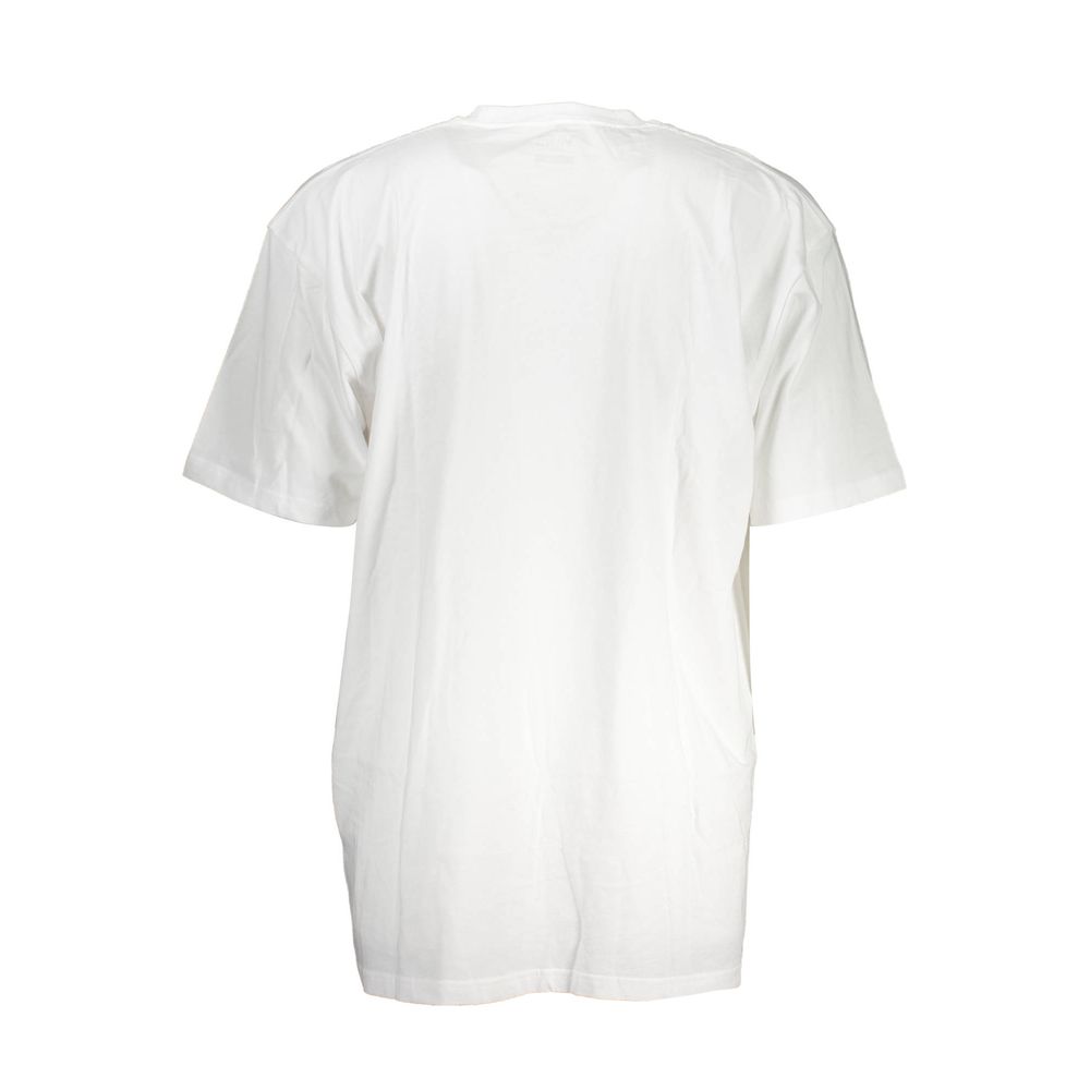 Back view of Vans White Cotton Men T-Shirt showing soft cotton fabric and classic crew neck design.