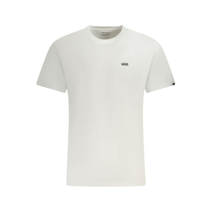 Vans White Cotton T-Shirt with short sleeves, classic fit, crew neck, featuring a printed logo, ideal for casual wear.