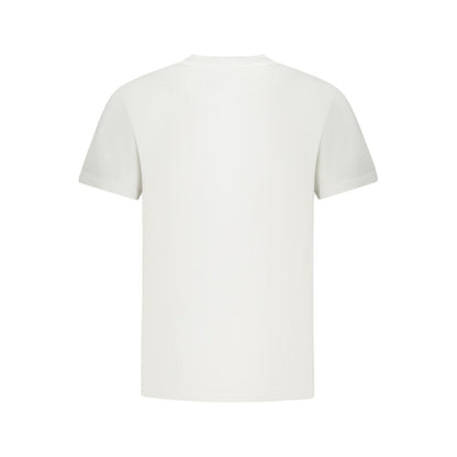 Vans White Cotton T-Shirt featuring short sleeves, classic fit, crew neck, and logo print.