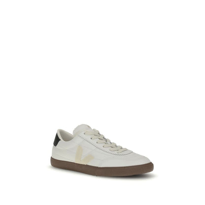 Veja Black Leather Sneakers with logo, round toe, and lace-up closure for style and functionality.
