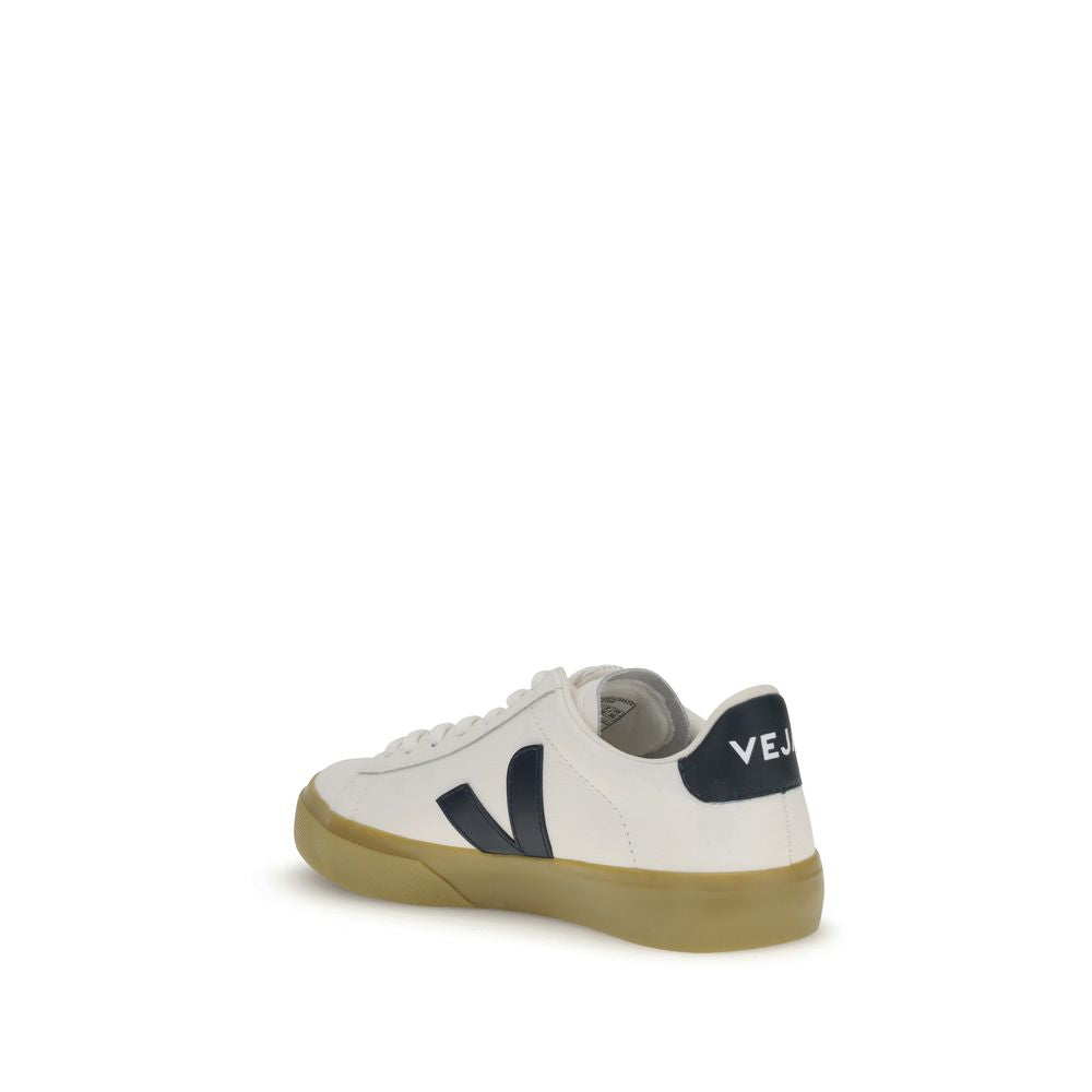 Veja White Leather Low Top Sneakers with side "V" logo and sustainable sole, showcasing eco-friendly style and comfort.