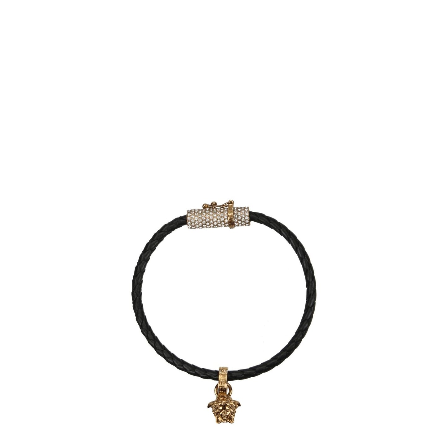 Versace Black Leather Bracelet