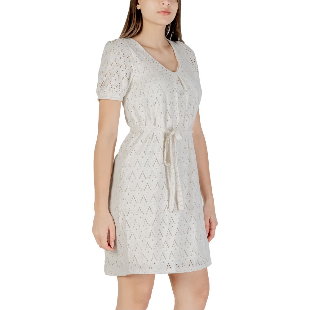 Vila Clothes Beige Recycled Polyester Short Dress