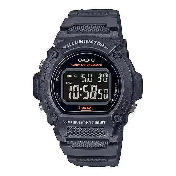 CASIO TIMELESS COLLECTION Mod. SPORT- ILLUMINATOR. WR 50M. ALARM. CHRONOGRAPH W-219H-8BVCF