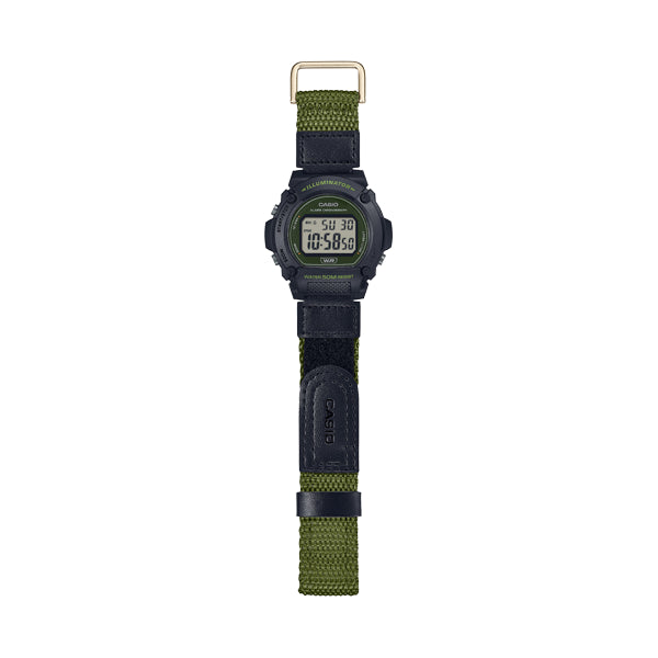CASIO TIMELESS COLLECTION Mod. SPORT- ILLUMINATOR. WR 50M. ALARM. CHRONOGRAPH - ARMY GREEN - COLORED SERIE W-219HB-3AVEF