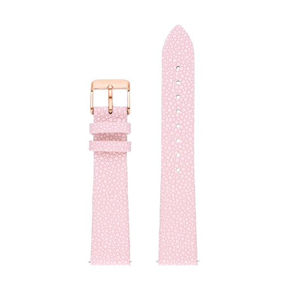 Pink watch strap accessory for WATX&COLORS WATCHES Mod. WXCO1040 with rose gold buckle, displayed on white background.