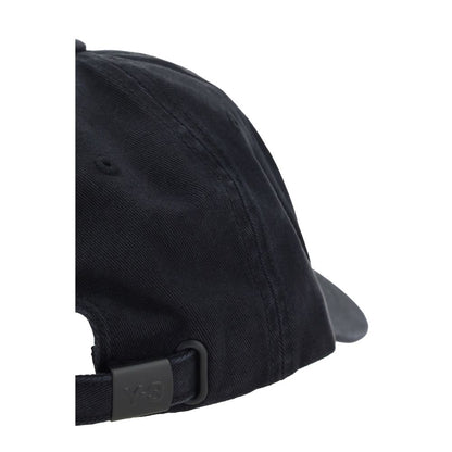 Close-up of the adjustable back closure on the Y-3 Black Cotton Cap (Baseball Hat) showing modern design and functionality.