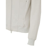Y-3 White Polyamide Hoody with zip and ribbed cuffs, featuring slim fit and technical fabric.