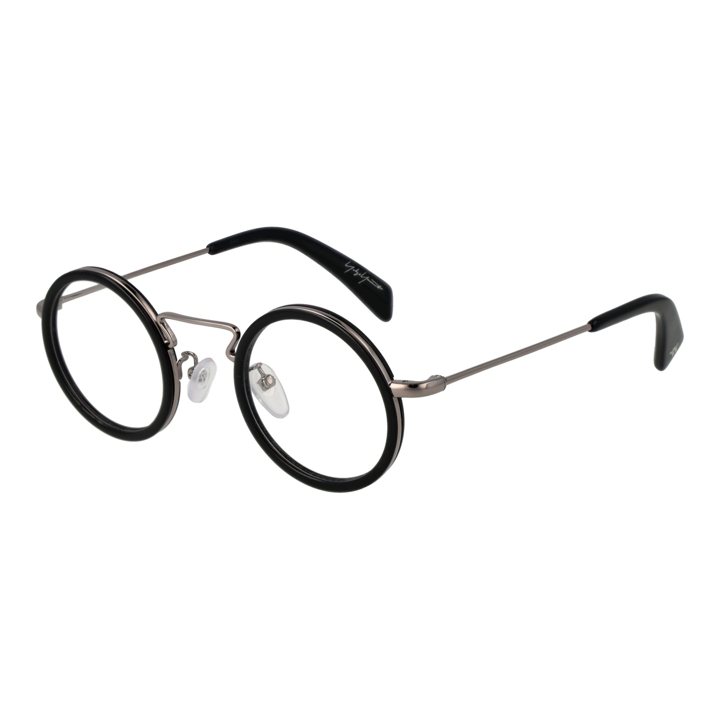 YOHJI YAMAMOTO MOD. YY1003 44019 round glasses for men with black frames and metal temples
