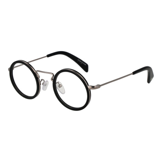 YOHJI YAMAMOTO MOD. YY1003 44019 round glasses for men with black frames and metal temples