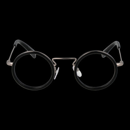 YOHJI YAMAMOTO MOD. YY1003 44019 round eyeglasses for gents, featuring a unique design on a black background.