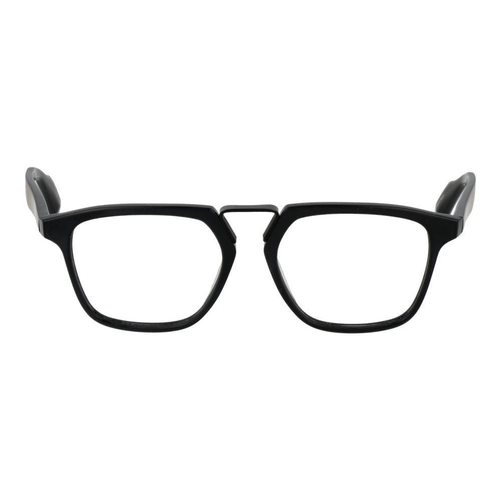 Yohji Yamamoto Black Plastic Glasses (Frames) for men, full-rim rectangle style with demo lenses, 53-17-148 size.