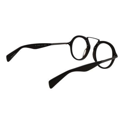 Yohji Yamamoto Brown Plastic Glasses (Frames) in round full-rim style, featuring 49-23-140 size and brown plastic frame.