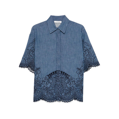 Zimmermann Coco Embroidered Denim Shirt