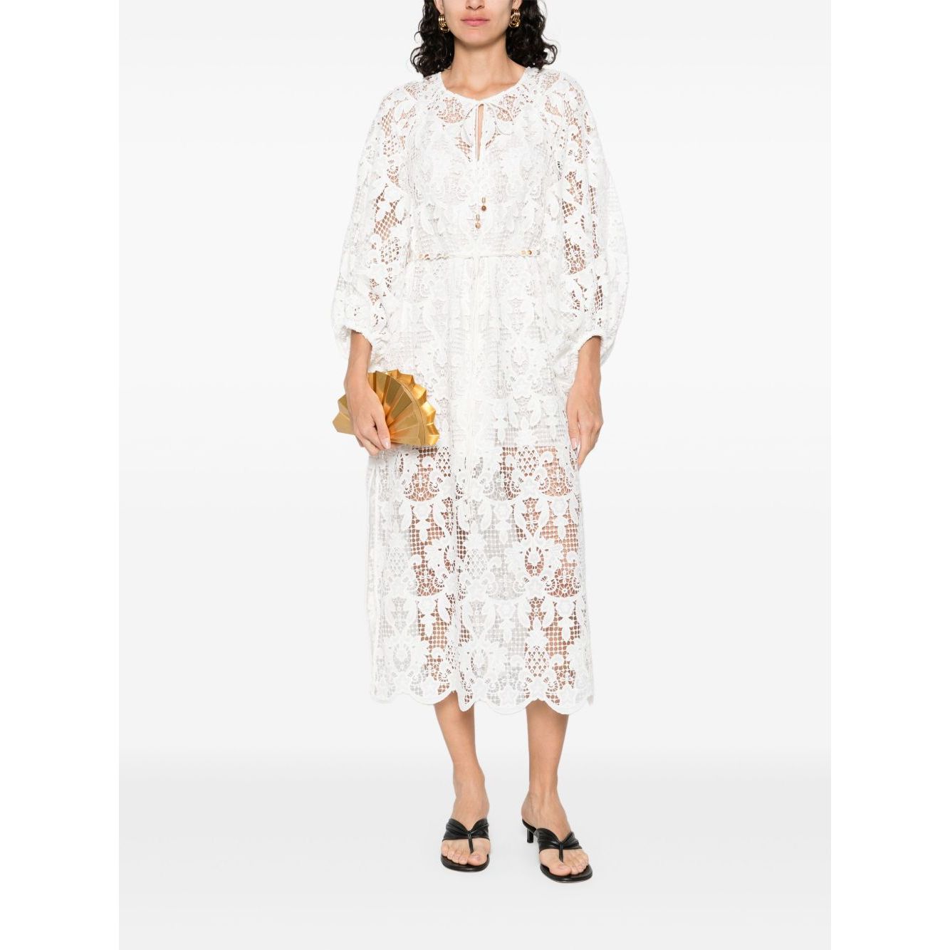 Zimmermann Coco lace midi dress - ivory